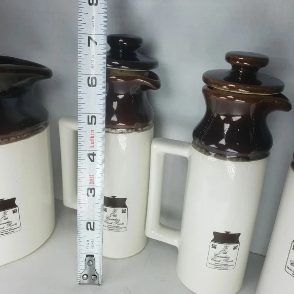 Vintage Abenakis Set of 4 Hand crafted Crock Mini Pitchers with Lids. - Picture 12 of 13